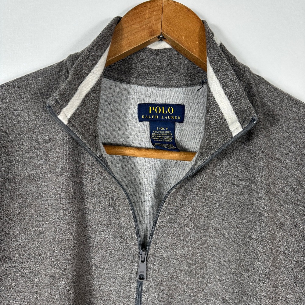 Polo Ralph Lauren Quarter Zip Pullover Mens Small Gray Heathered Knit - Picture 6 of 7